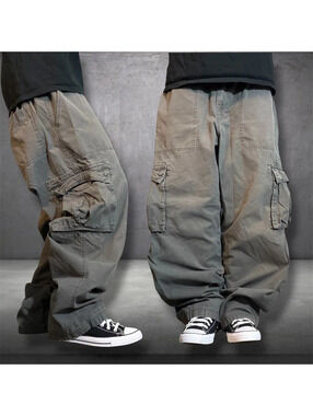 Baggy gray grunge RSQ cargo pants with drawstring